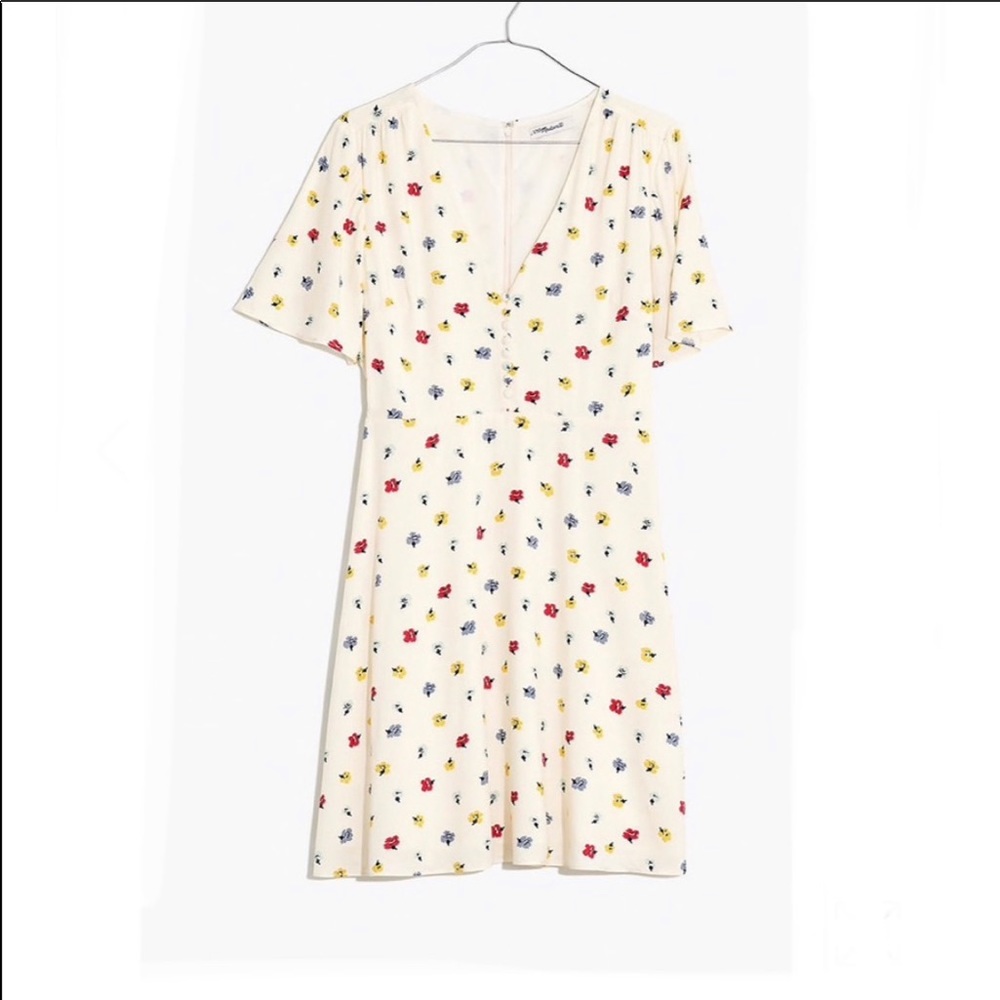 Madewell Floral Orchard Flutter Sleeve Dress Sz 8